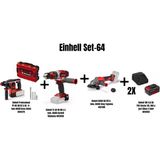 Einhell Set-64(Einhell Tp-Hd 18/22 Li Bl Akülü Kırıcı+Einhell Te-Cd 18/48 Li-I Akülü Darbeli Vidalama+Einhell Axxıo 18/115 Q Akülü Avuç Taşlama+2xeinhell 18V 4,0 Ah Pxc Starter Kit, Akü & Şarj Cihazı)