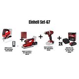 Einhell Set-67(einhell Akülü Dekupaj Testere+akülü Zımpara+akülü Vidalama+2x18v 2,5 Ah Akü ve Şarj Cihazı)