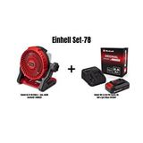 Einhell Set-78(einhell Ge-cf 18/2200 Li Akülü Vantilatör+einhell 18v 2,5 Ah Pxc Starter Kit, Akü ve Şarj Cihazı) Kırmızı