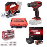 Einhell TC-CD 18/35+TE-JS 18/80 Akülü Vidalama ve Dekupaj Testere 5'li Set