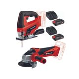 Einhell TC-JS 18 li Dekupaj TC-AG 18/115 Avuç Taşlama 2x2.5ah Akülü Set