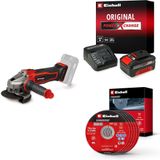 Einhell TE-AG 18/115-2 Li - Solo Akülü Avuç Taşlama + 18V 4,0 Ah PXC Starter Kit, Akü ve Şarj Cihazı + İnox kesici disk 115x1,0 mm 5 adet