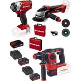 Einhell Te-Ag 18/115 Acc Aksesuarlı Avuç Taşlama Herocco 18V Kırıcı Delici Te-Cı 18/1 Vidalama 2X4.0+2.5AH Akülü Set