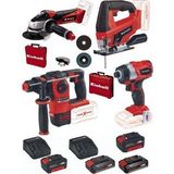 Einhell Te-Ag 18/115 Acc Aksesuarlı Avuç Taşlama Tc-Js 18 Dekupaj Herocco 18V Kırıcı Delici Te-Cı 18 Bl Vidalama 2X4.0+2X2.5AH Akülü Set