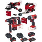 Einhell Te-Ag 18/115 Acc Aksesuarlı Avuç Taşlama Te-Js 18/80 Dekupaj Herocco 18V Kırıcı Delici Te-Cı 18 Bl Vidalama 2X4.0+2X2.5AH Akülü Set