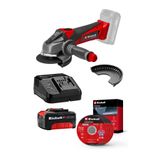 Einhell TE-AG 18/115 Li, Akülü Avuç Taşlama Seti (4,0 Ah Akü ve Şarj Cihazı, Kesici Disk Dahildir)