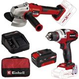 Einhell Te-Cd 18 Li E Akülü Vidalama + Axxıo 18/115 Q Akülü Avuç Taşlama + 4 Ah Starterkit +Bezçanta