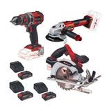 Einhell Te-Cd 18/50 Li-I Vidalama Te-Cs 18/165/1 + Daire Testere Axxio Avuç Taşlama 3X2.5AH Akülü Set