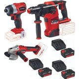 Einhell Te-Cı 18 Bl Axxio 18/115 Avuç Taşlama Herocco 38/28 Kırıcı Delici 3X4.0AH Akülü Kömürsüz Set