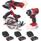 Einhell TE-CI 18 BL Torklu Vidalama TC-AG 18/115 Avuç Taşlama TE-CS 18/150 Daire Testere 3x2.5ah Akülü Set
