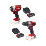 Einhell TE-CI 18/1 Akülü Vidalama + TE-CD 18/2 Akülü Matkap + 2.5Ah Çift Akülü Şarj Ünitesi Seti
