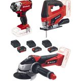 Einhell Te-ci 18/1 Vidalama Tc-js 18 Li Dekupaj Te-ag 18/115 Avuç Taşlama 2x2.5-4.0 Akülü Usta Seti
