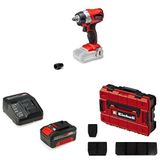 Einhell TE-CW 18Li BL Brushless - Solo, Kömürsüz Akülü Darbeli Somun Sıkma+Einhell 18V 4, 0 Ah PXC Starter Kit (Başlangıç Seti)+Einhell E-Case Organizerli Taşıma ve Saklama Çantası++