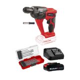 Einhell TE-HD 18 Li, Akülü Pnömatik Matkap Seti (2,5 Ah Akü ve Şarj Cihazı, 10 Parça Uç Seti Dahildir)