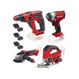 Einhell Te-Hd 18/12 Matkap Te-Cı 18/1 Vidalama Te-Ag 18/115 Taşlama Te-Js 18 Dekupaj 3X4.0 Akülü Set