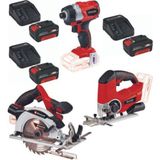 Einhell TE-HD 18/12 Matkap+TE-CS 18/165/1 Testere+TE-AG 18/115 Taşlama+TE-JS Dekupaj