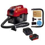 Einhell TE-VC 18/10 Li - Solo, Akülü Islak/Kuru Süpürge + Einhell 18V 4,0 Ah PXC Starter Kit, Akü & Şarj Cihazı