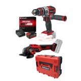 Einhell TP-CD 18 Li-i BL Akülü Drbl.Vidalama + AXXIO 18/115 Akülü Taşlama (4Ah StarterKit + Çanta)