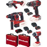 Einhell TP-CD 18/50 Li-i BL Matkap TE-CI 18 BL Vidalama Herocco 18V Kırıcı Axxio 18/115 Q Avuç Taşlama 2x4.0+2.0+2.5ah Kömürsüz Profesyonel Akülü Set
