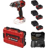 Einhell Tp-Cd 18/50 Li-I Bl Solo Akülü Vidalama + 3 x 4 Ah Akü ve 103 Parça Uç Seti (Çanta Dahil)