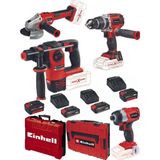 Einhell Tp-Cd 18/60 Li-I Bl Matkap Te-Cı 18 Bl Vidalama Herocco 18V Kırıcı Axxio 18/115 Q Avuç Taşlama 2X4.0+2X2.5AH Kömürsüz Profesyonel Akülü Set
