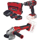 Einhell TP-CD 18/60 Li-i BL Matkap+Axxio 18/115 Q Avuç Taşlama 2x4.0 Ah Kömürsüz Akülü Set