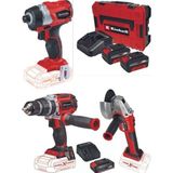 Einhell TP-CD 18/60 LI-I Bl Matkap+Axxio 18/115 Q Avuç Taşlama+TE-CI 18 Bl Vidalama