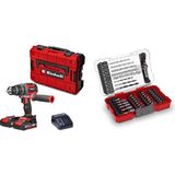 Einhell TP-CD 18/70 Li-i BL (2x2,0Ah), Akülü Darbeli Vidalama + Einhell Kombi ve Matkap uç seti 39 parça, M-BOX kutu