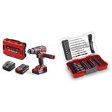 Einhell TP-CD 18/80 Li-i BL (2x2,0Ah), Akülü Darbeli Vidalama + Einhell Kombi ve Matkap uç seti 39 parça, M-BOX kutu