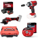 Einhell TP-CW 18 Li BL + AXXIO 18/115 Akülü Somun Sıkma ve Taşlama Seti (4,0 Ah Akü ve Şarj Cihazı, Kesici Disk ve Çanta Dahildir)