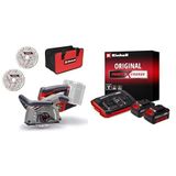 Einhell TP-MA 36/30 Li BL - Solo, Akülü Kanal Açma Makinesi + Einhell 18V 2 x 4,0 Ah PXC Twincharger Kit, Akü & Şarj Cihazı