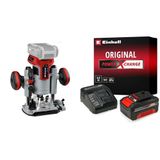 Einhell TP-RO 18 Set Li BL - Solo, Kömürsüz Akülü Dik & Kenar Freze Set + Einhell 18V 4,0 Ah PXC Starter Kit, Akü & Şarj Cihazı