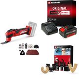 Einhell VARRITO - Solo Akülü Raspalama Makinesi + 18V 4,0 Ah PXC Starter Kit, Akü ve Şarj Cihazı + Raspalama seti 6 parça