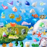 EinNana 50 adet Mini Okyanus Reçine Hayvanlar Deniz Minyatür Plastik HayvanlarKüçük Deniz Hayvanları Akvaryum Süsleri Süslemeleri için Figürler Kendin Yap Balık Tankı Saksı Mikro Peri Bahçe Dollhouse