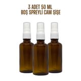 EinNatur 3 adet boş spreyli amber cam şişe, 50 cc