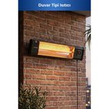 Einsteel Glow Uzaktan Kumandalı Karbon Infrared Isıtıcı 2500W Duvar Tipi Teras Balkon 5963 - 2500 W