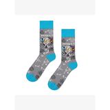 Einstein Fizik Formülleri Desenli Gri Mavi Unisex Soket Çorap