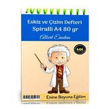 Einstein Temalı Eskiz Ve Çizim Defteri Kraft Spiralli 100 Sayfa A4 80 Gr