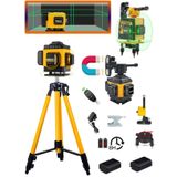 Eisenn 12 Köşe Kumandalı Mıknatıslı Artı Lazer Terazi Distomat Yeşil Çizgi 2 Akülü 360 Derece + 1.5 Mt Tripod Ayak 40 Mt Menzil