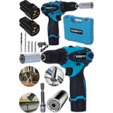 Eisenn Alman 46 V 5 Ah Li-On Samsung Çift Akülü Matkap 5 Pcs Uç + 7-19 mm Akıllı Soket