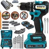 eısenn Eisenn 2400 Darbeli Xr Yüksek Tork Brushless Kömürsüz Motor Güçlendirilmiş Çift Akülü Vidalama Matkap 13 Mm Mandren 7/19 Socet Hediyeli