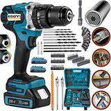 eısenn Eisenn 2400m Xr Darbeli Yüksek Tork Brushless Kömürsüz Motor Güçlendirilmiş Çift Akülü Vidalama Matkap 13 Mm Mandren 7/19 Socet Hediyeli