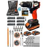 eısenn Eisenn Ed-2100 Darbeli Kömürsüz Motor 013 Çift Akülü Vidalama Matkap + 84 Parça Aksesuar Set