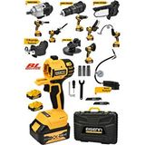 eısenn Eisenn German 6 Kafalı Set Darbeli Matkap + Budama Testere + Tilki Kuyruğu + Taşlama + Somun Sökme + Hava Pompası Bl Motor