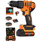 eısenn Eisenn Wtr-013 Orng Kömürsüz Motor Darbeli Şarjlı Vidalama Matkap 2 Kademeli Çift Akülü 84 Pcs Uç Seti Hediyeli