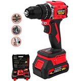 eısenn Eisenn Xr-drive 013 RED 21 V 4 Ah Yeni Nesil Kömürsüz Motor Darbeli Çift Akülü Şarjlı Matkap Vidalama + Uç Set Hediyeli