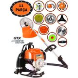 Eisenn German 11X Blitz Pro Sırt Tipi Benzinli Ot Çalı Çim Biçme Tırpanı + 11 Parça Full Set Halı Yıkamalı