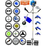Eısenn German 15 Parça Set V8-Hero Yan Tipi Ot Çim Çalı Biçme Tırpanı Toprak Eşeleme Akrobat Çapa Aparatı
