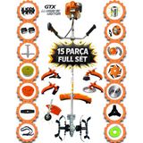 Eısenn German 15 Pcs Full Set Fr 980 Pro Yan Tipi Ot Çim Çalı Tırpanı Toprak Eşeleme Akrobat Çapa Misina Aparatı