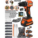 Eısenn German Brushless Kömürsüz Bl Motor 21V 4 Ah Çift Akülü 013 Vidalama Matkap Set Hediyeli